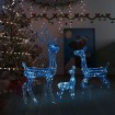 Familia de renos de Navidad acrílico 300 LEDs azules