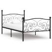 Estructura de cama con somier metal negro 100x200 cm