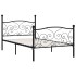 Estructura de cama con somier metal negro 100x200