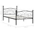 Estructura de cama con somier metal negro 100x200