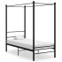 Estructura de cama con dosel metal negro 90x200