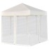 Carpa desplegable hexagonal 6 paredes blanco crema