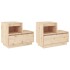 Mesitas de noche 2 uds madera maciza de pino 60x34x51