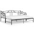 Estructura de sofá cama extraíble de metal negro 90x200