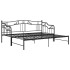 Estructura de sofá cama extraíble de metal negro 90x200