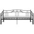 Estructura de sofá cama extraíble de metal negro 90x200