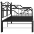 Estructura de sofá cama extraíble de metal negro 90x200