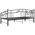 Estructura de sofá cama extraíble de metal negro 90x200