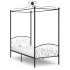 Estructura de cama con dosel metal negro 90x200