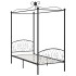 Estructura de cama con dosel metal negro 90x200