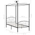 Estructura de cama con dosel metal negro 90x200