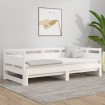 Sofá cama extraíble madera maciza de pino blanco 2x(80x200) cm