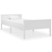 Estructura de cama de madera maciza de pino blanca 100x200 cm