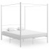 Estructura de cama con dosel metal blanco 160x200