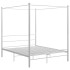 Estructura de cama con dosel metal blanco 160x200