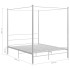 Estructura de cama con dosel metal blanco 160x200