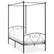 Estructura de cama con dosel metal gris 100x200 cm