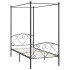 Estructura de cama con dosel metal gris 100x200