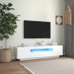 Mueble de TV con luces LED blanco brillante 160x35x40 cm