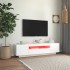 Mueble de TV con luces LED blanco brillante 160x35x40