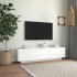 Mueble de TV con luces LED blanco brillante 160x35x40