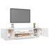 Mueble de TV con luces LED blanco brillante 160x35x40