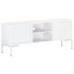 Mueble para TV de madera maciza de mango blanco 115x30x46 cm