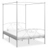 Estructura de cama con dosel metal blanco 140x200