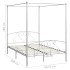 Estructura de cama con dosel metal blanco 140x200