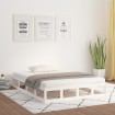 Estructura de cama de madera maciza blanca 200x200 cm