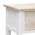 Aparador madera maciza Paulownia blanco y marrón 108x30x76