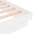 Estructura de cama de madera maciza blanca 140x190