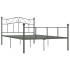 Estructura de cama de metal gris 140x200