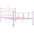 Estructura de cama metal rosa 100x200