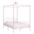 Estructura de cama con dosel metal rosa 120x200