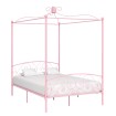 Estructura de cama con dosel metal rosa 120x200 cm