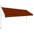 Toldo manual retráctil naranja y marrón 400