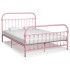 Estructura de cama de metal rosa 120x200