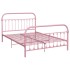 Estructura de cama de metal rosa 120x200