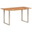 Mesa de comedor de madera maciza de acacia 140x70x76 cm