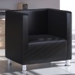 Sillón en forma de cubo de cuero sintético negro