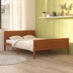 Estructura de cama madera maciza pino marrón miel 160x200 cm