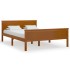 Estructura de cama madera maciza pino marrón miel 160x200