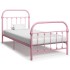 Estructura de cama de metal rosa 90x200