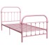 Estructura de cama de metal rosa 90x200