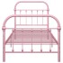 Estructura de cama de metal rosa 90x200