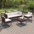 Set muebles de jardín 6 pzas y cojines ratán sintético