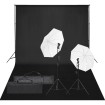 Kit de estudio fotográfico con set de luces y fondo