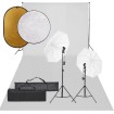 Kit de estudio fotográfico con set de luces, fondo y reflector