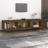 Mueble de TV 3 piezas madera maciza de pino marrón